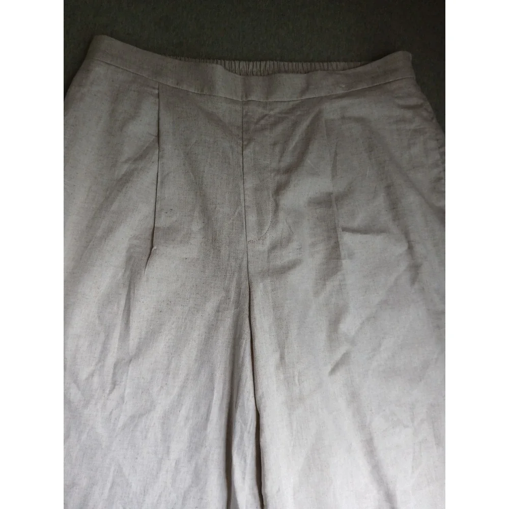 Banana Republic Pants Large Linen Flax Blend Super Wide Leg Pleated New